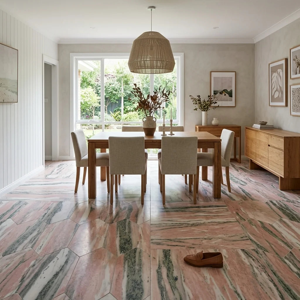 BHCV46 PINK MARBLE PICKET 48*148*7MM — dining room