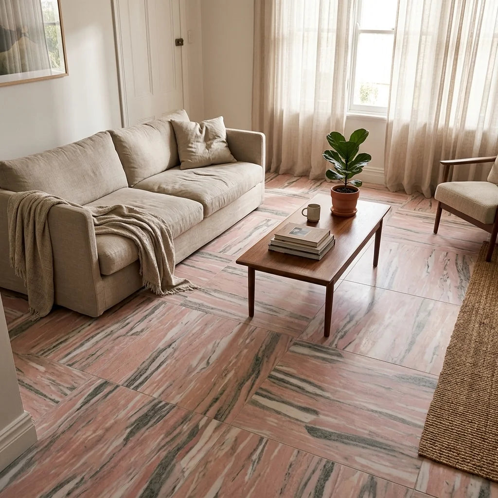 BHCV46 PINK MARBLE PICKET 48*148*7MM — living room