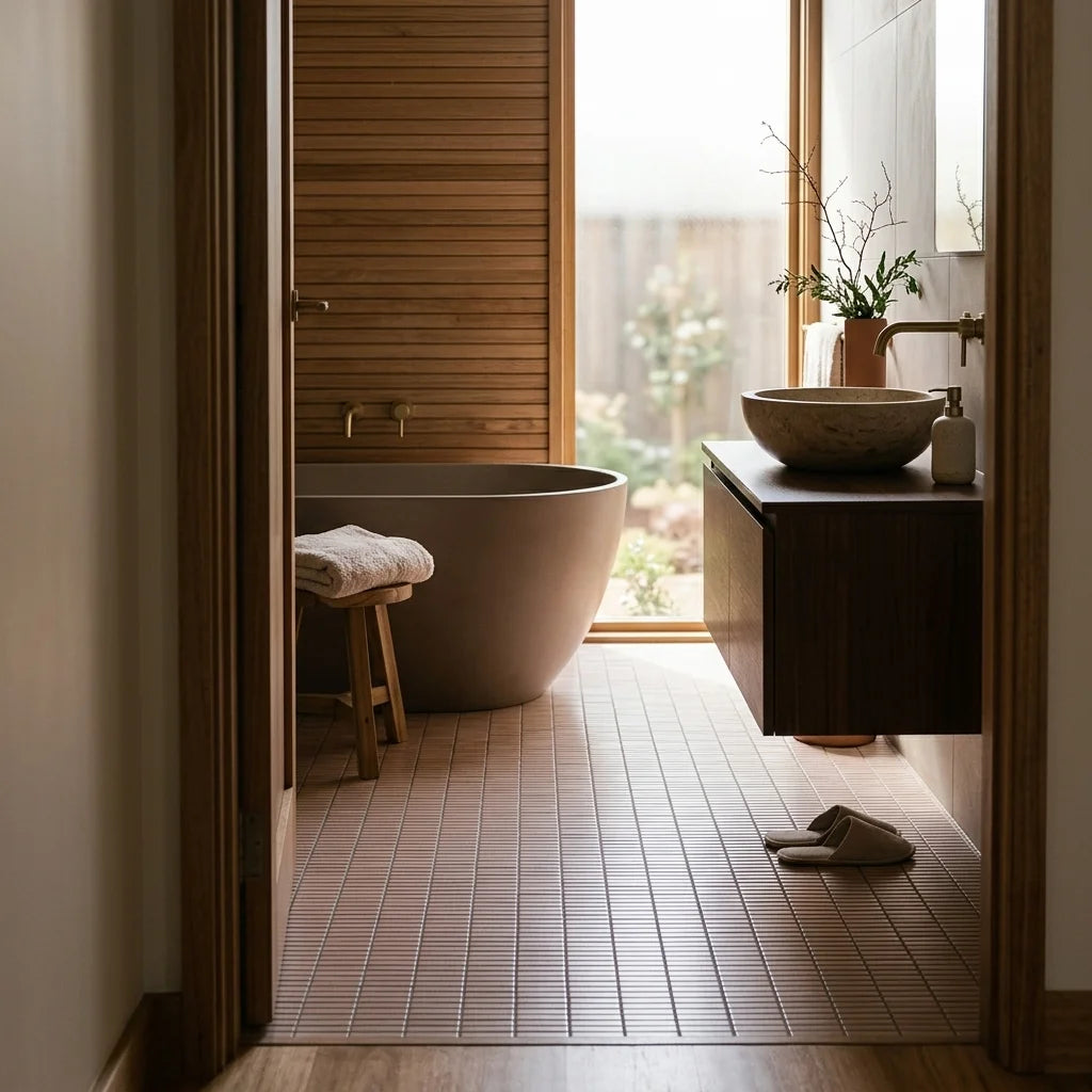 BHCV70 MINI KIT KAT Rose MOSAIC 282*308 — Japanese-inspired ensuite