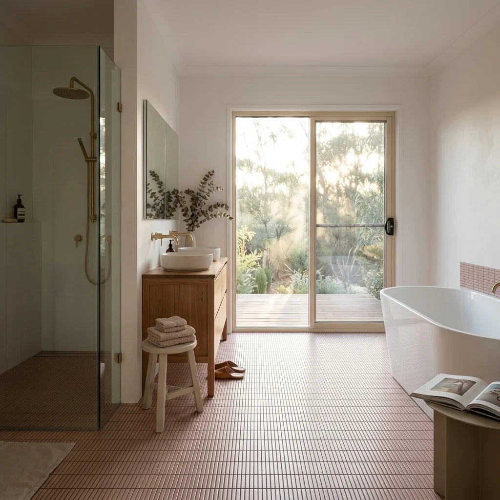 BHCV70 MINI KIT KAT Rose MOSAIC 282*308 — ensuite bathroom