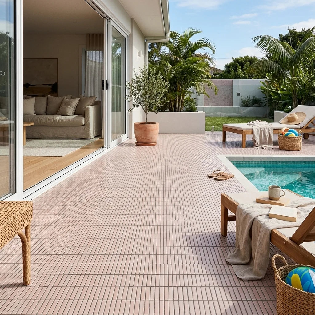BHCV70 MINI KIT KAT Rose MOSAIC 282*308 — poolside terrace