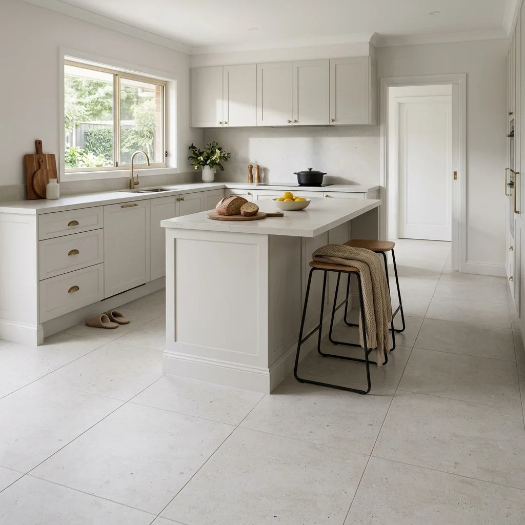 BHCV73 SPAIN BIANCO 600X600 MATT — open-plan kitchen