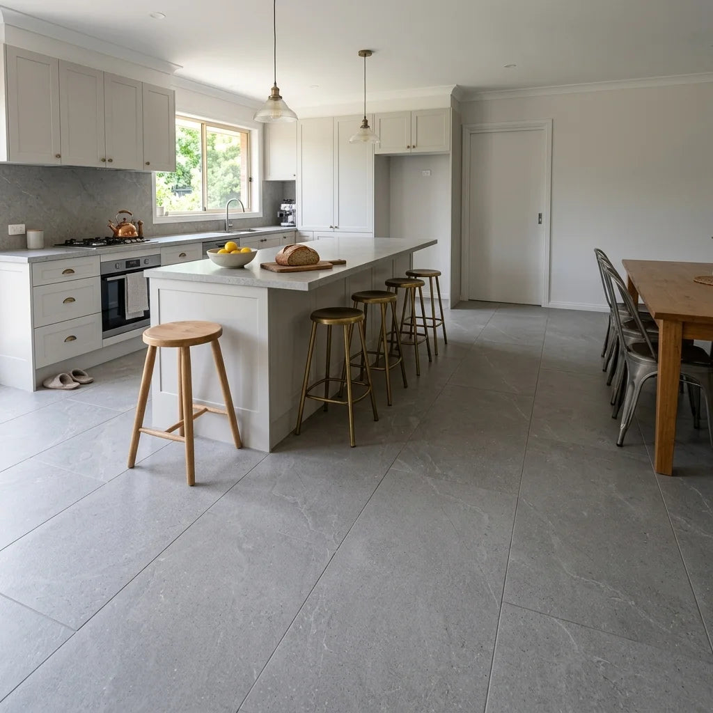 BHCV79 BERLINE GREY 1200X600 MATT — open-plan kitchen