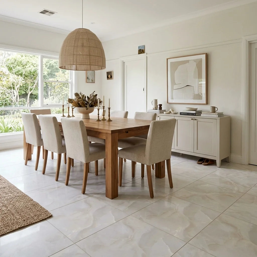 BHF309 ONYX WHITE 600X600 SATIN — dining room