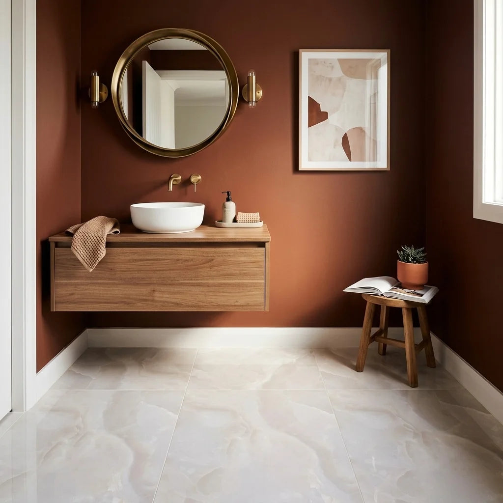 BHF309 ONYX WHITE 600X600 SATIN — powder room