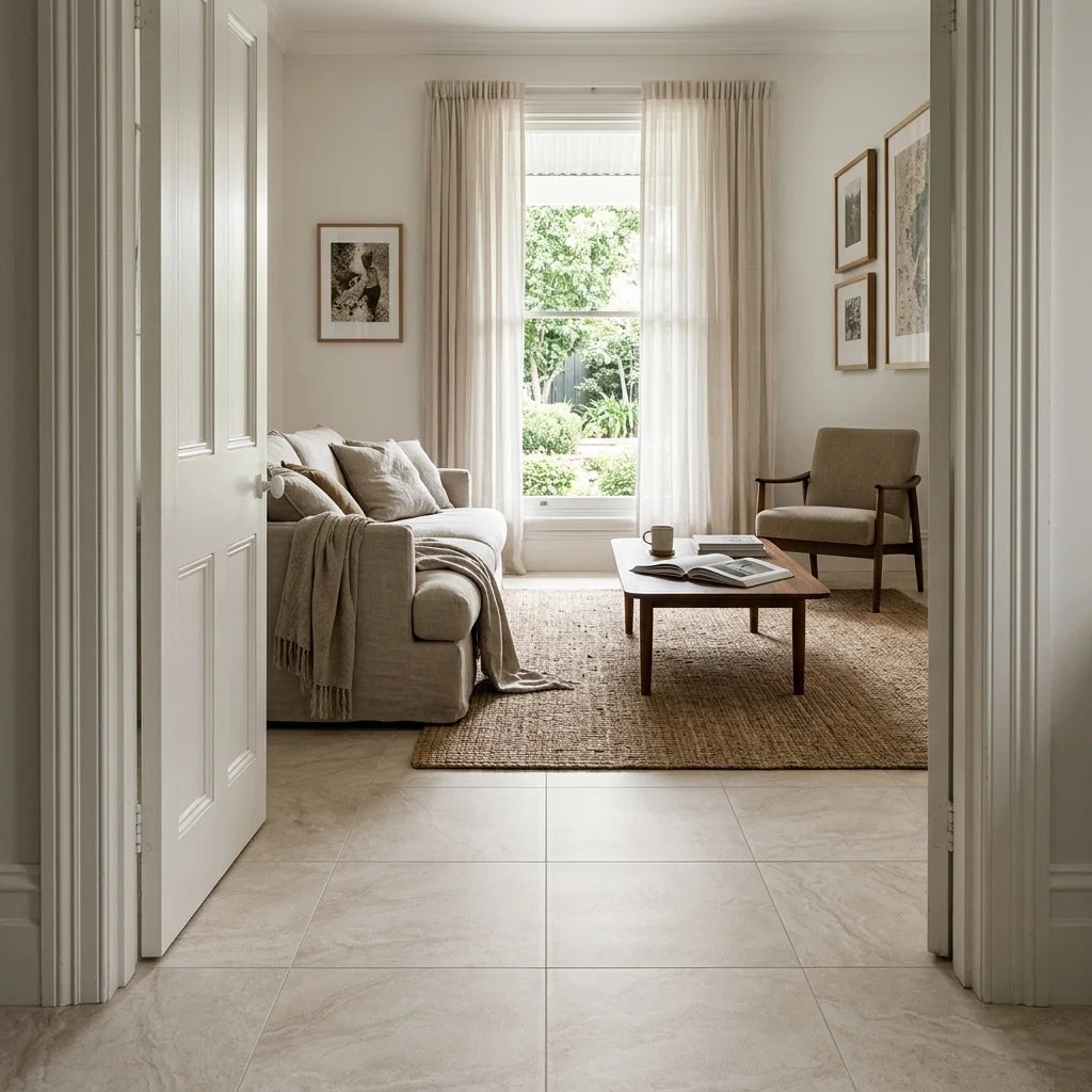 BHF312 GLACIER BEIGE MATT 600X600 — living room