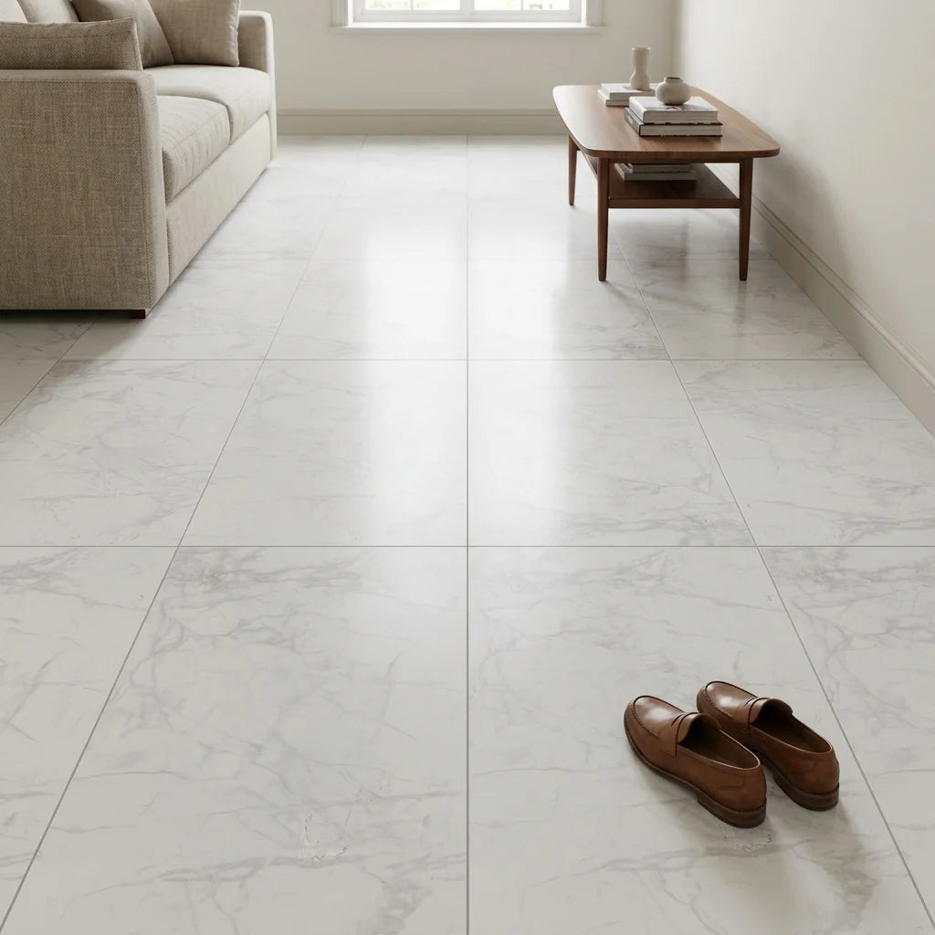 BN7031 AMBIANCE WHITE LAPATTO 600X1200 — living room floor