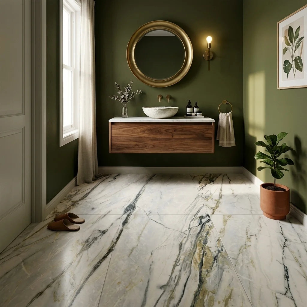 BT1121 DREAM EMERALD 1200X600 ITALIAN MATT — powder room