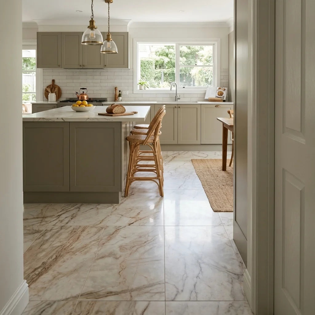BT1123 DREAM EVEROSE 1200X600 POLISHED — open-plan kitchen