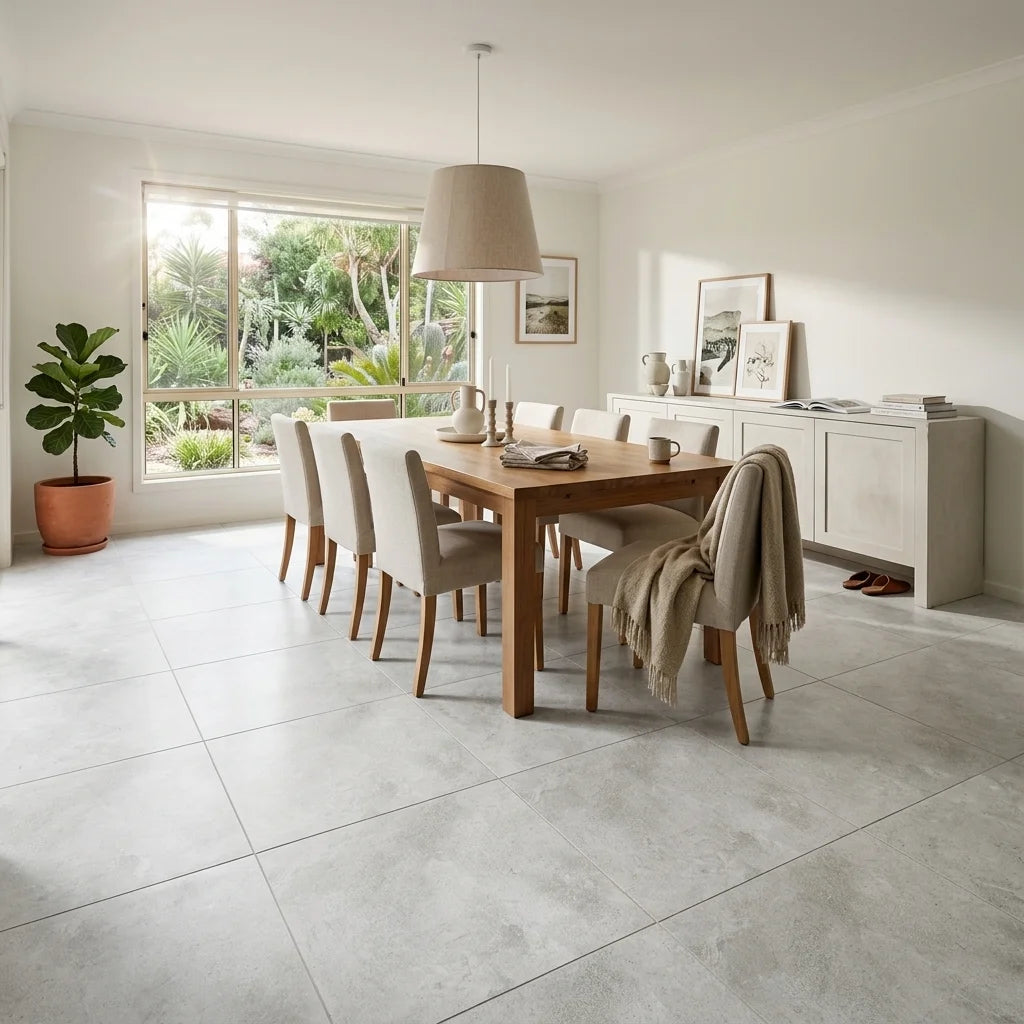 BT1142 SEA WHITE 600X600 MATT — dining room