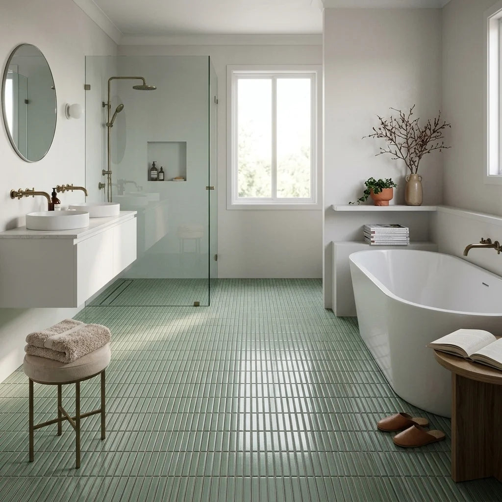 BT1153 KITKAT ANTIQUE GREEN 300X305 POLISHED — ensuite bathroom