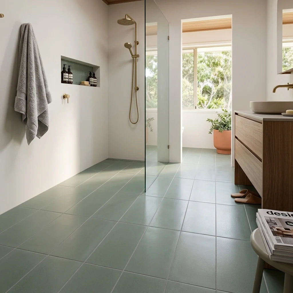 BT1153 KITKAT ANTIQUE GREEN 300X305 POLISHED — walk-in shower