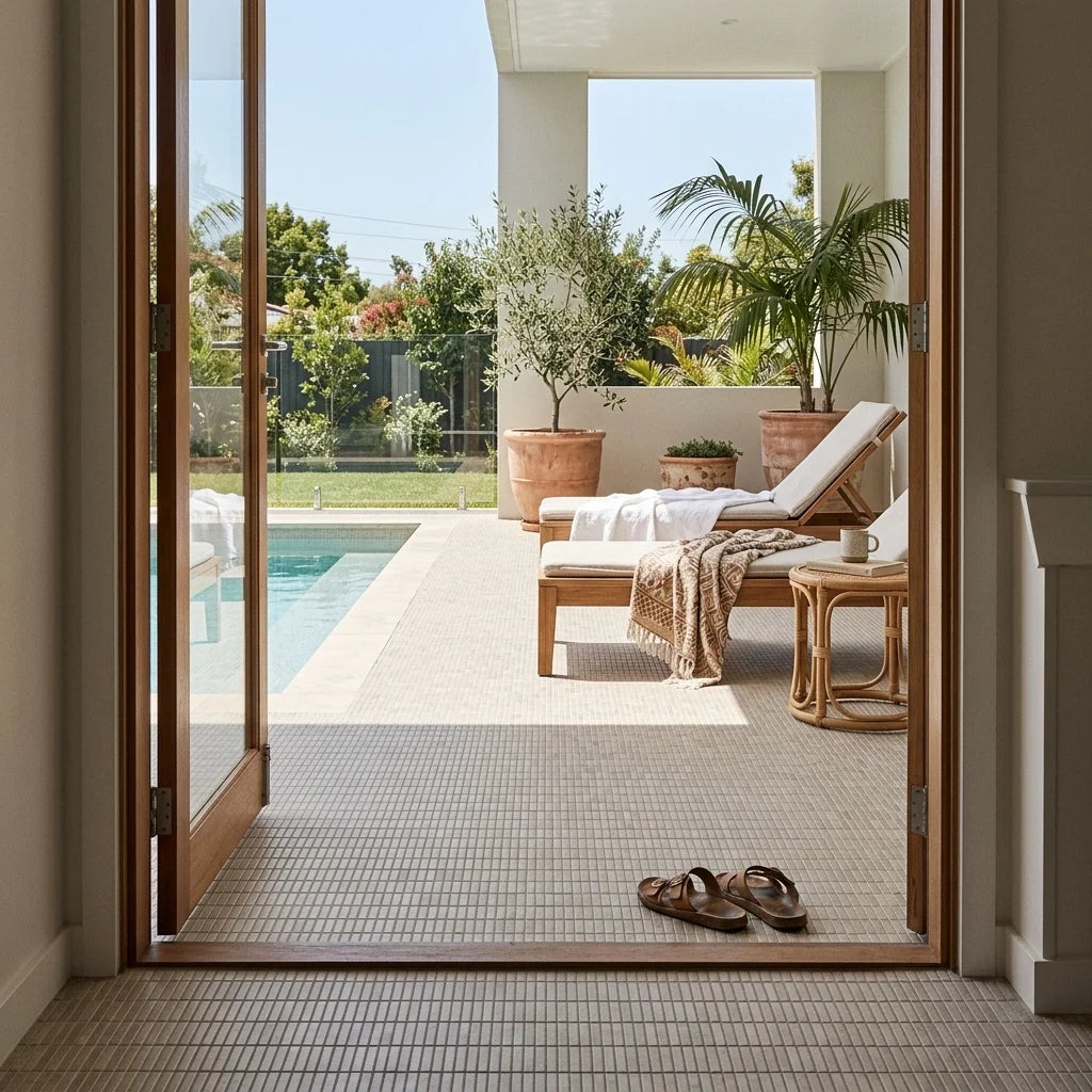 BT1155 KITKAT BEIGE 300X305 POLISHED — poolside terrace