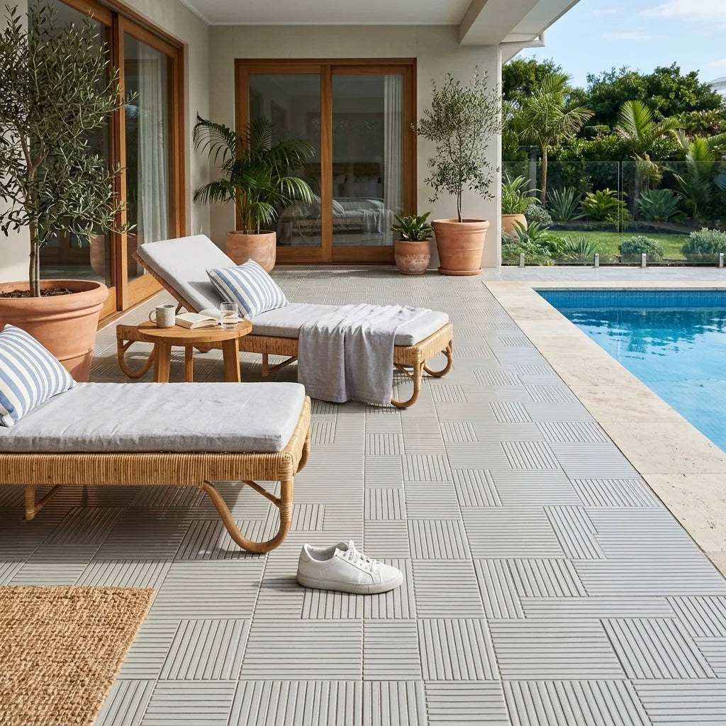 BT1156 KITKAT GREY 300X305 POLISHED — poolside terrace