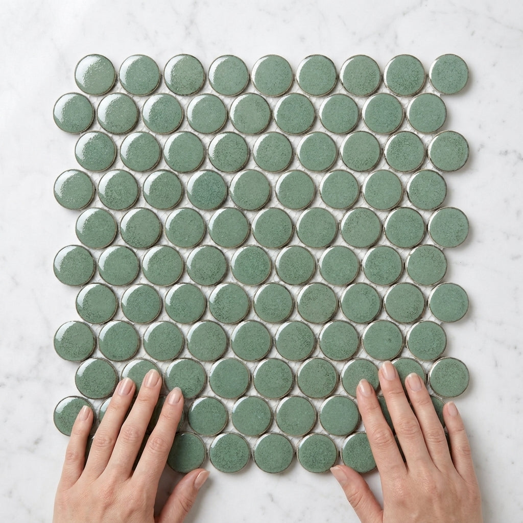 BT1159 ANTIQUE GREEN DOTS 285*307 POLISHED