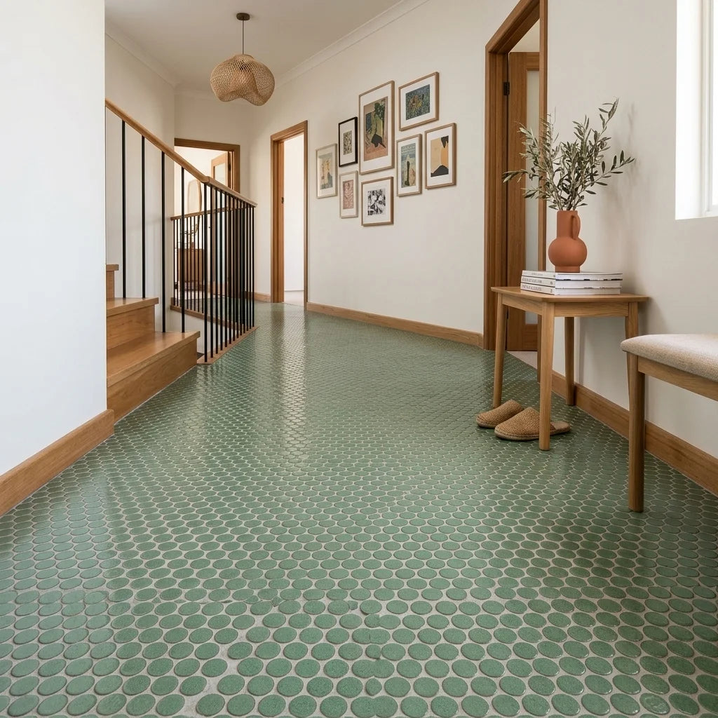 BT1159 ANTIQUE GREEN DOTS 285*307 POLISHED — stair landing