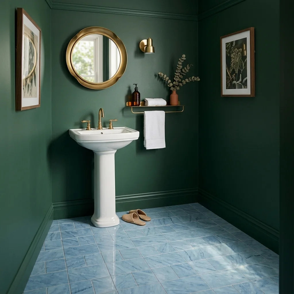 BT1161 ANTIQUE BLUE DOTS 285*307 POLISHED — powder room