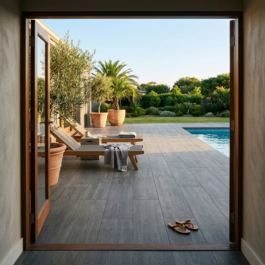 BT1171 RUSTIK GRIS 1200X200 MATT — poolside terrace