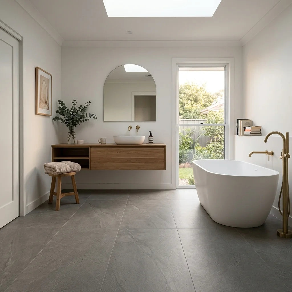 BT1182 BLUESTONE 1200X600 MATT — main bathroom