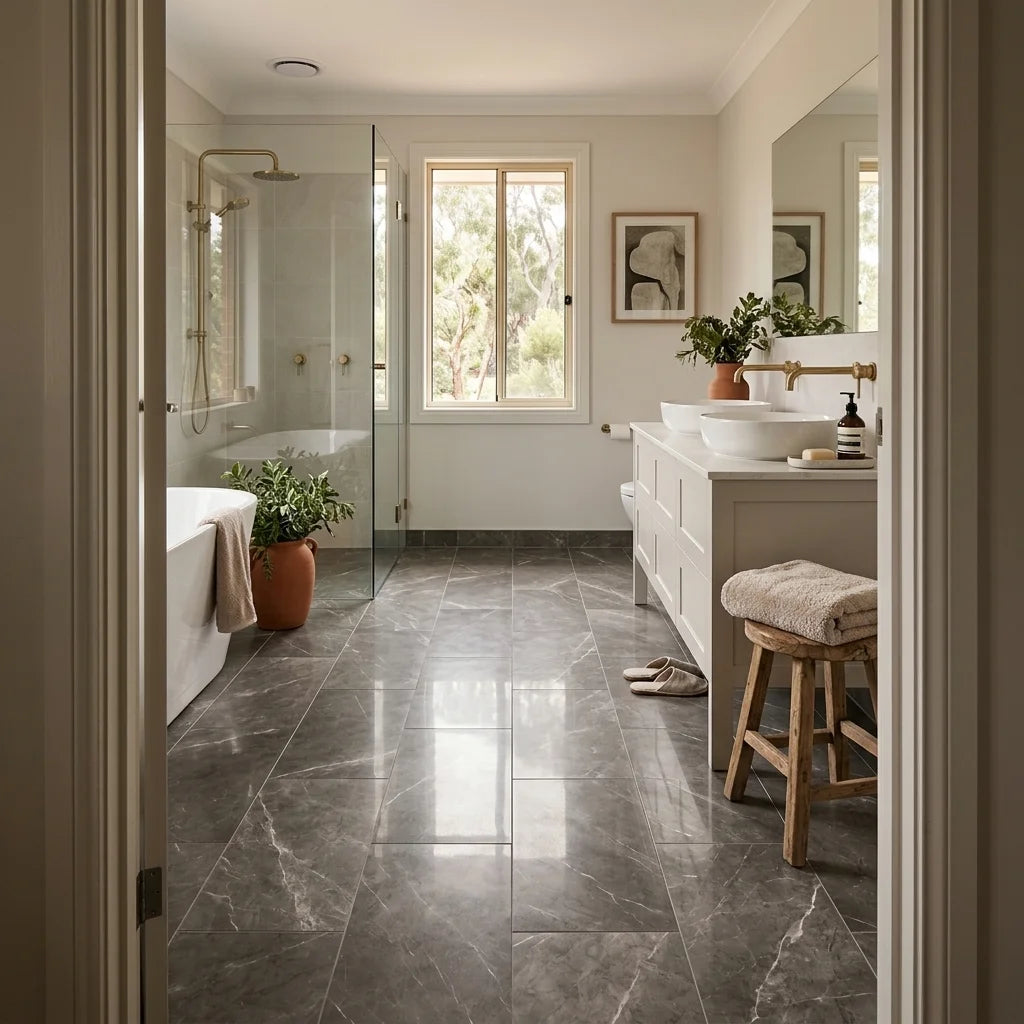 BT1184 ARMANI SMOKEY 300X600 POLISHED — ensuite bathroom