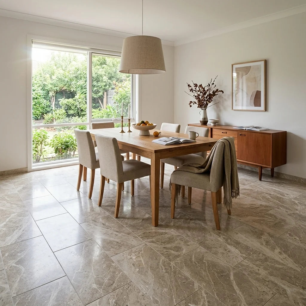 BT1186 ARMANI CARAMEL 300X600 POLISHED — dining room
