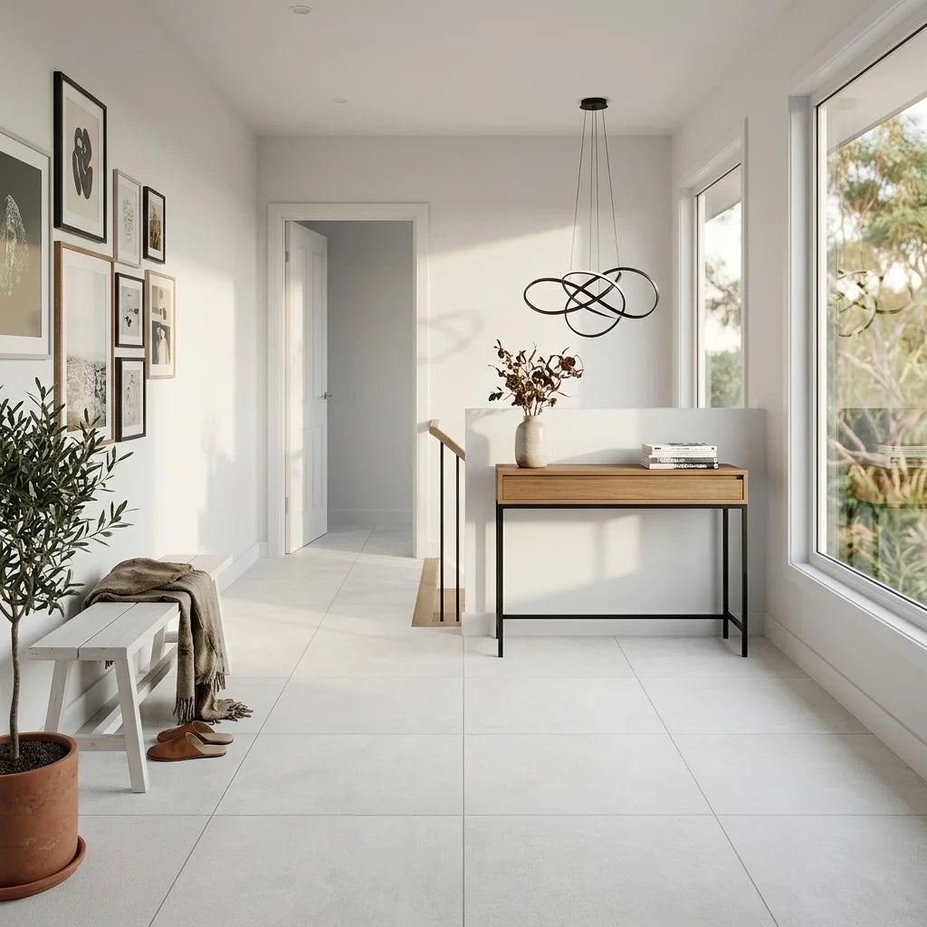 BT194 PEARL WHITE 600X600 MATT — stair landing