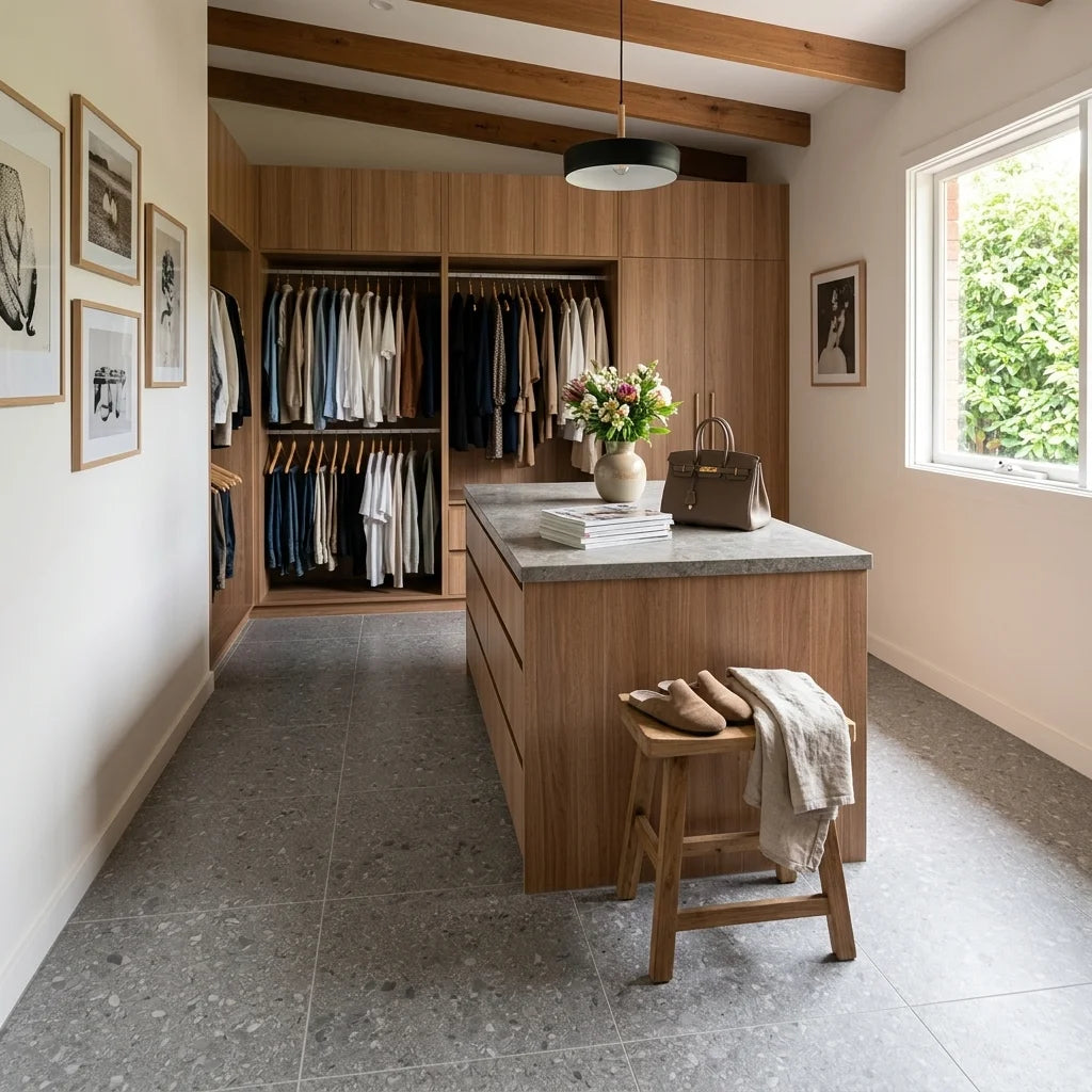 BT3302 TERRAZZO GREY 600X600 MATT — walk-in robe