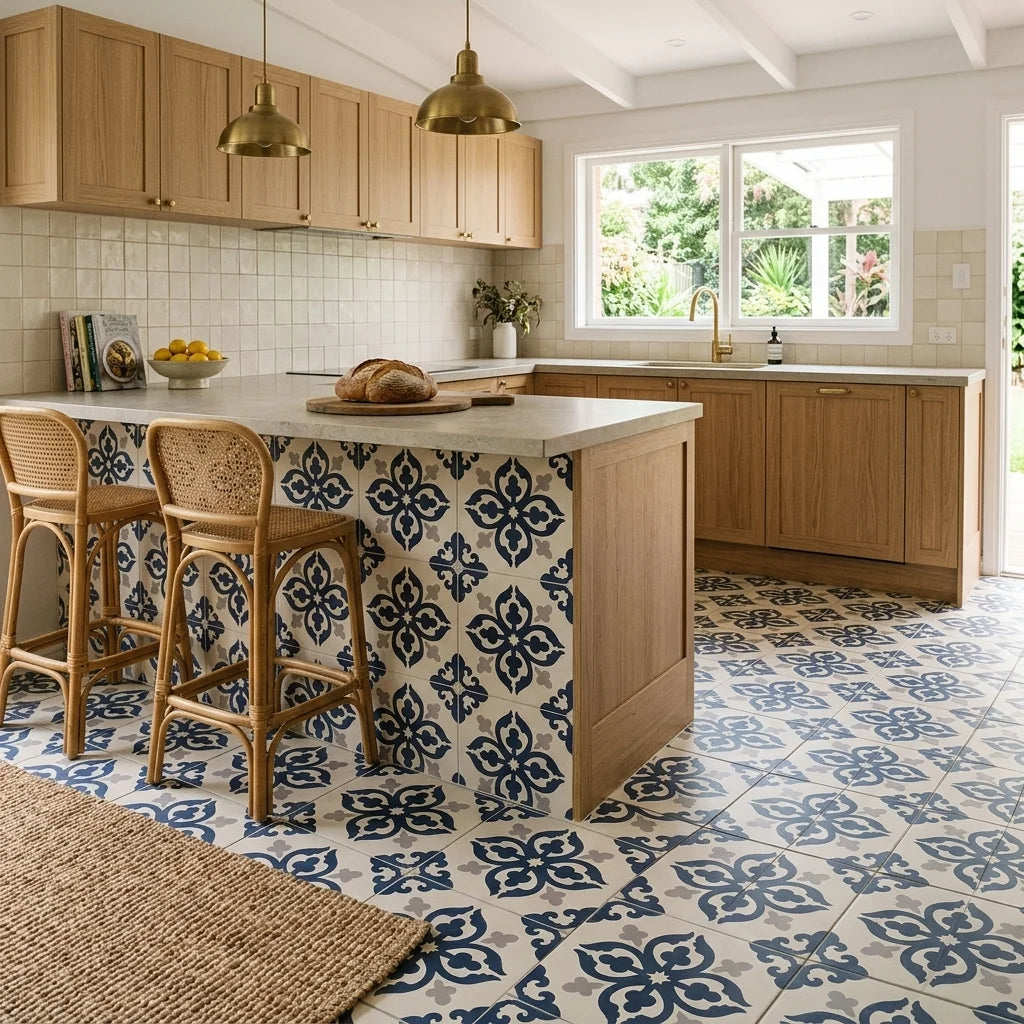 BT3308 RICHMOND SHELLEY 200X200 MATT — open-plan kitchen
