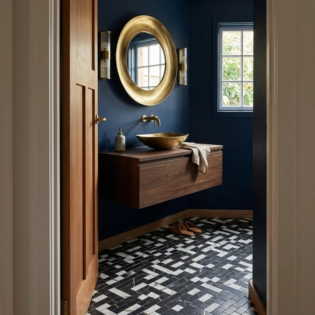 BT3331 GOLDEN BARRES NERO MARQUINA 298x298 — powder room