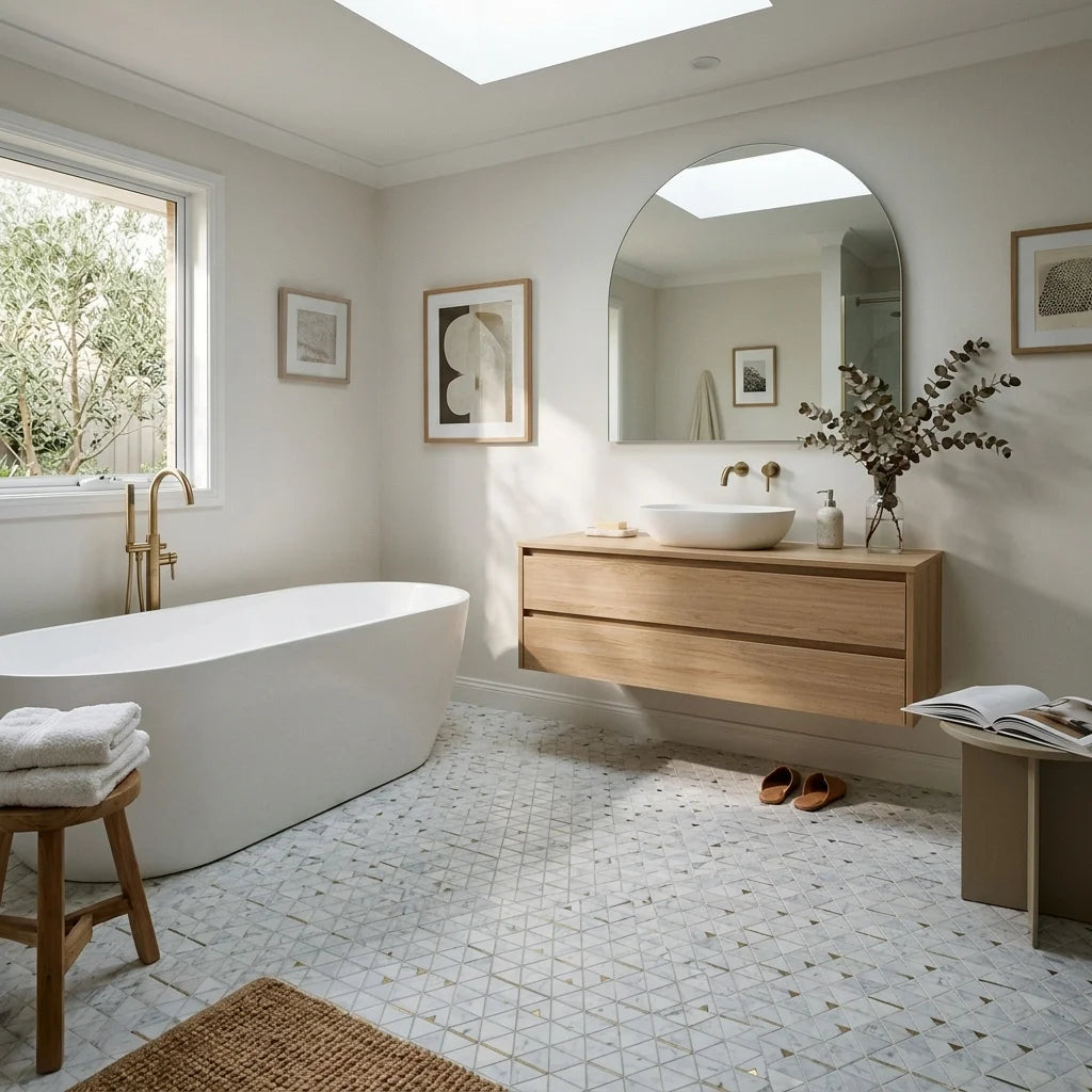 BT3336 GOLDEN FORMES CARRARA 298x256 — main bathroom