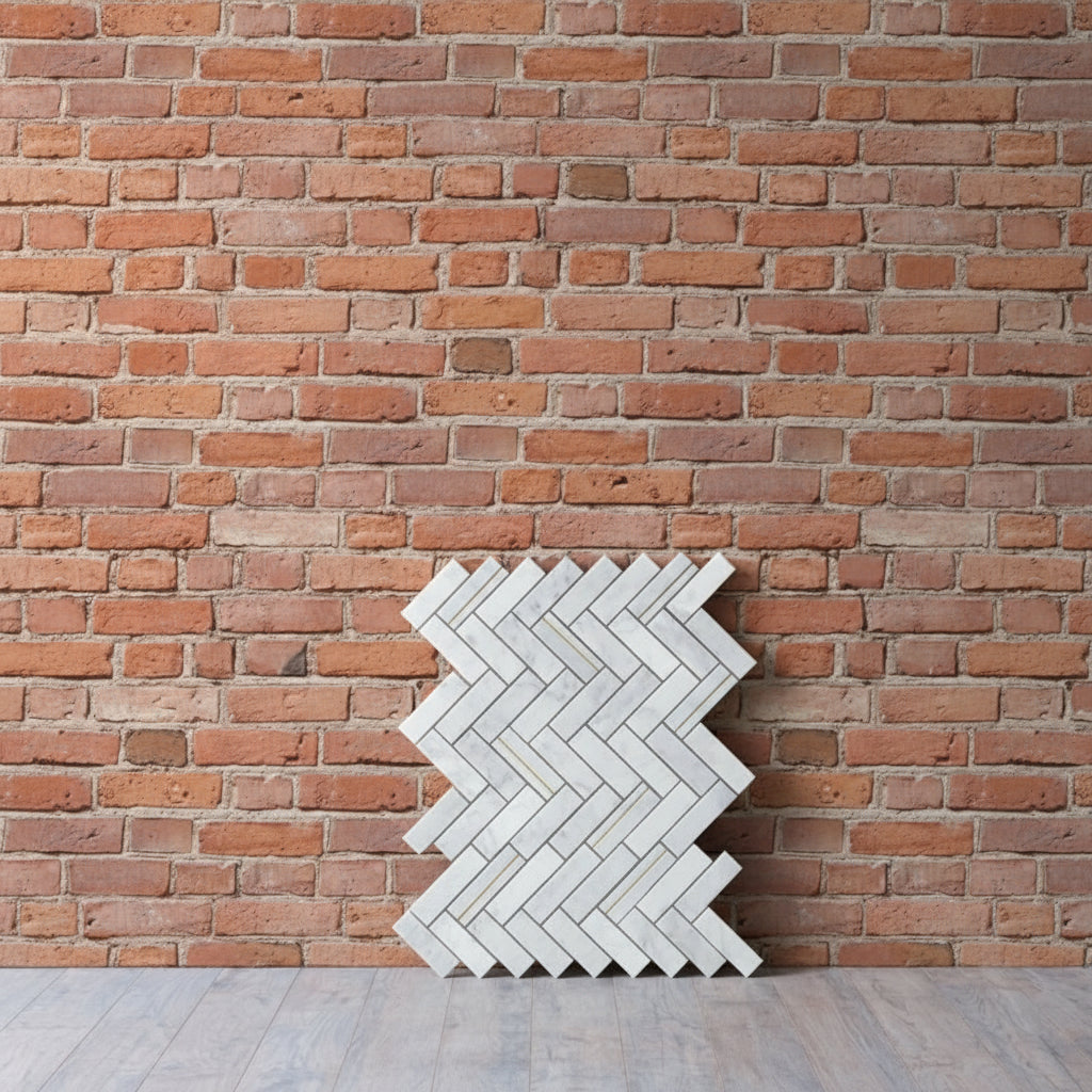 BT3338 GOLDEN HERRINGBONE CARRARA 320x280x8