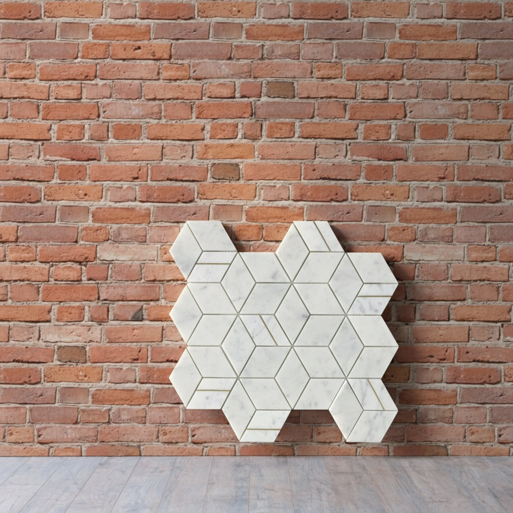 BT3340 GOLDEN Cubic CARRARA 345x298x8