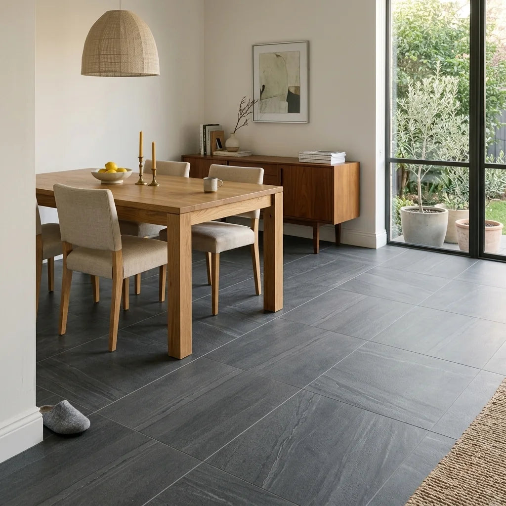 BT3362 MINERAL DARK GREY 600X600 LAPPATO — dining room
