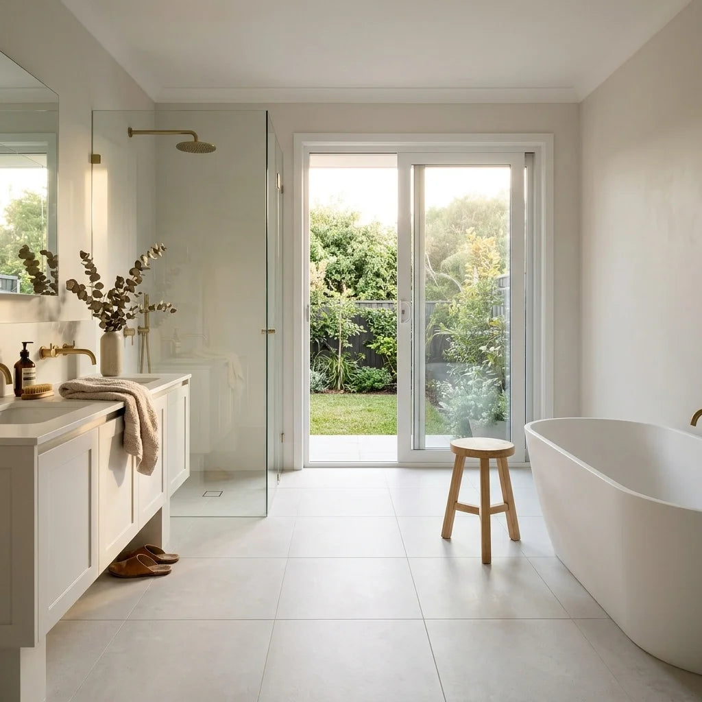 BT3372 ARTICO WHITE 600X600 LAPPATO — ensuite bathroom