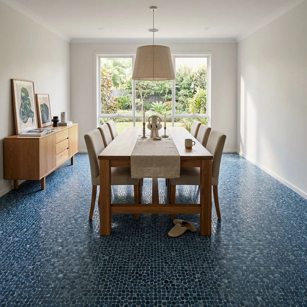 BT3385 ONYX SEA BLUE POLISH 200X603 — dining room