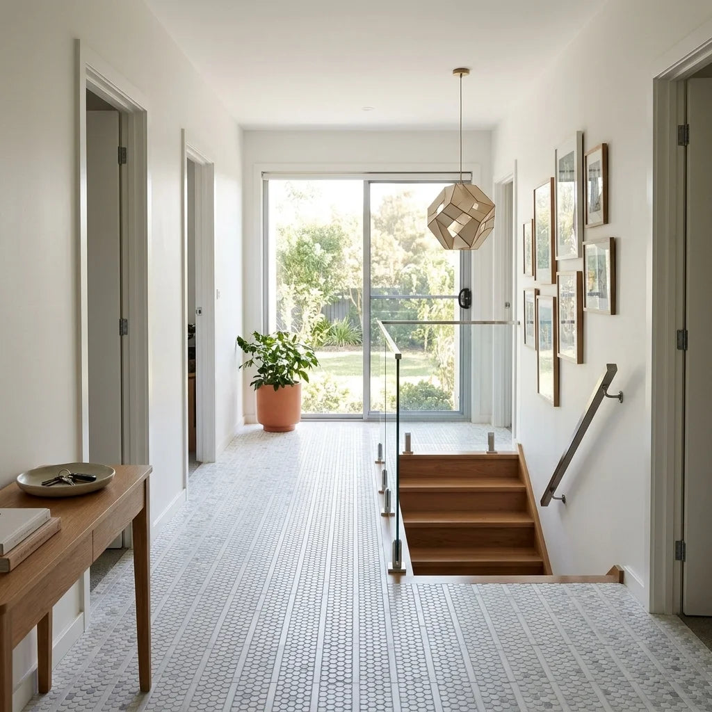 BT3390 ONYX WHITE POLISH 200X603 — stair landing