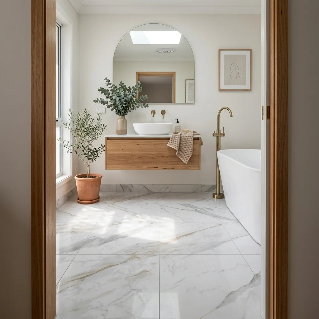 BT3397 PARADISE STONE CALCUTTA 1200X600 POLISHED — main bathroom