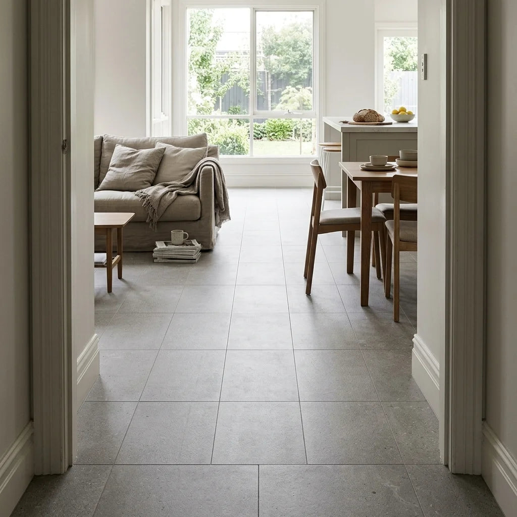 BT3410 600X300 MATT — open-plan living + dining + kitchen