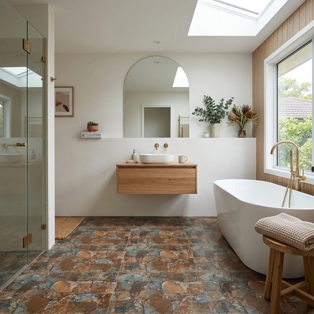 BT3422 VULCANO OXIDO 3D TILE — main bathroom