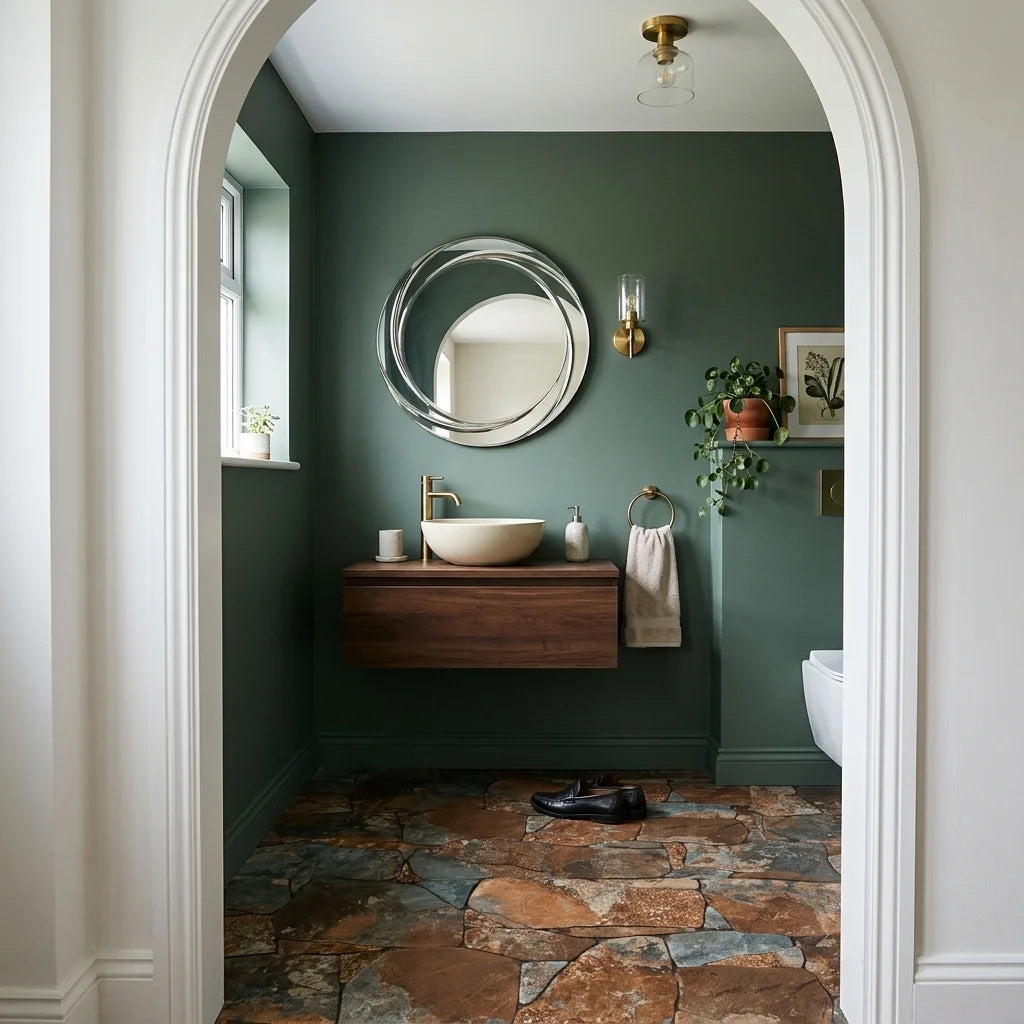 BT3422 VULCANO OXIDO 3D TILE — powder room
