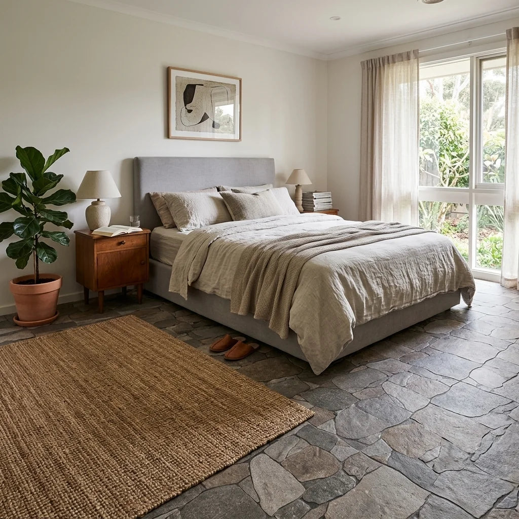 BT3424 VULCANO GRIS 3D TILE — bedroom