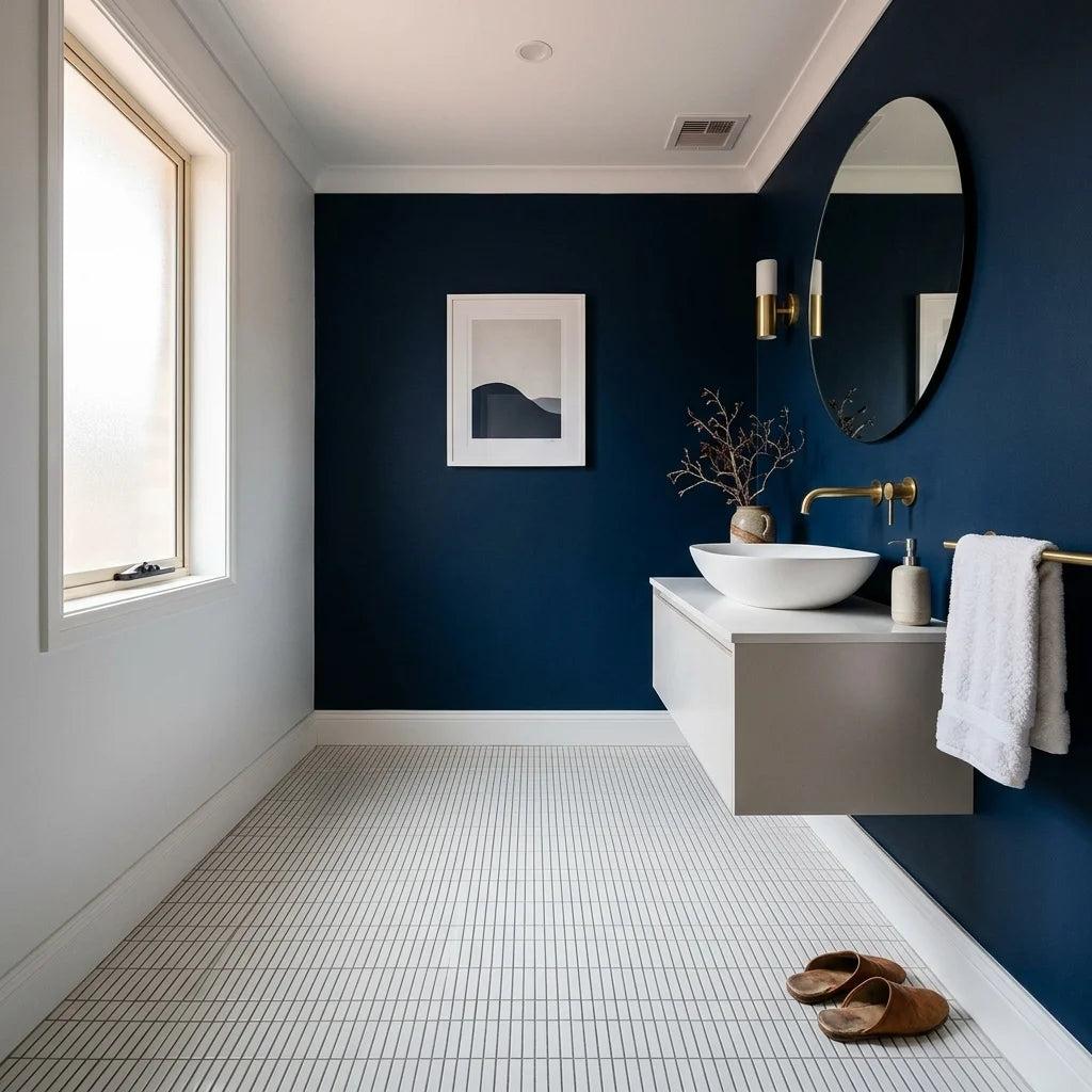 BT3437 Flat white Mosaic GLoss — powder room
