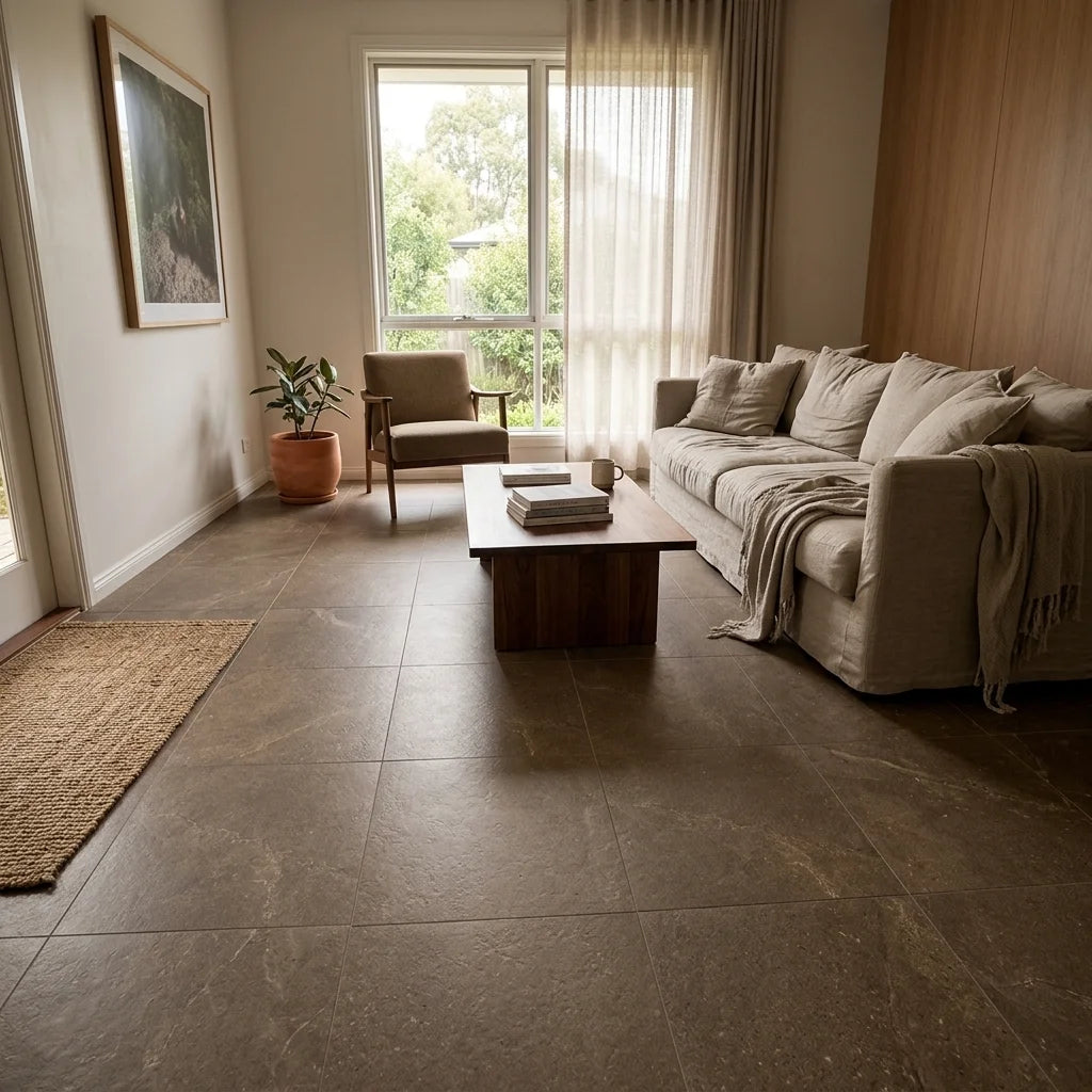BT3443 MARINO BROWM 600X600 MATT SMOOTH GRIP — living room