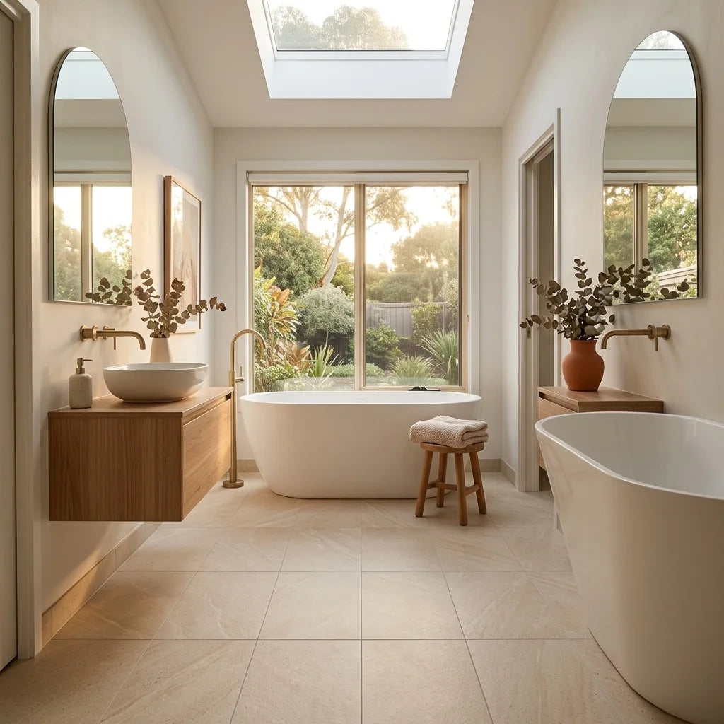 BT3449 MARINO SAND 6x6 MATT SMOOTHGRIP — main bathroom