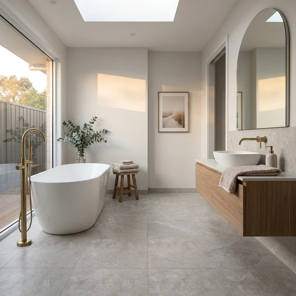 BT3452 CROSS LIGHT GREY 600X600 MATT SMOOTHGRIP — main bathroom