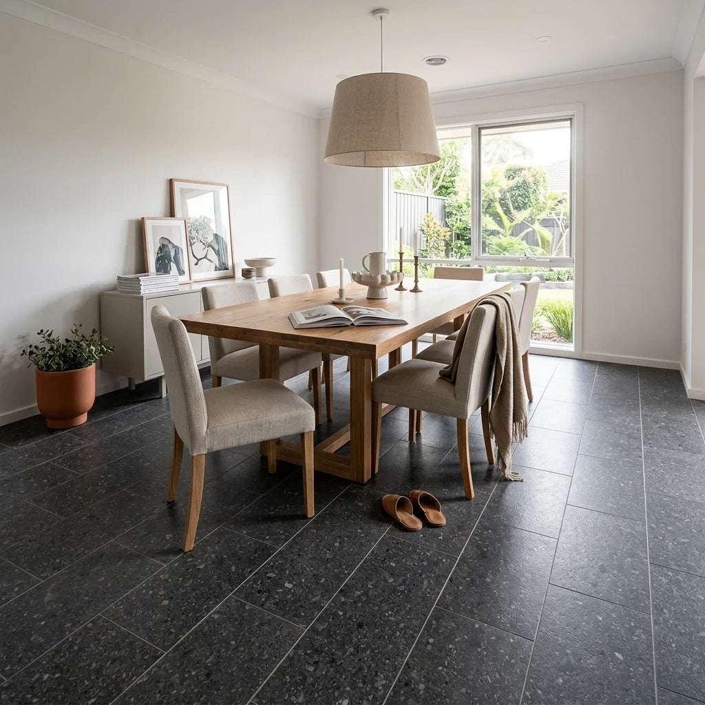 BT392-3 EXPOSED CHARCOAL 300X600 MATT — dining room