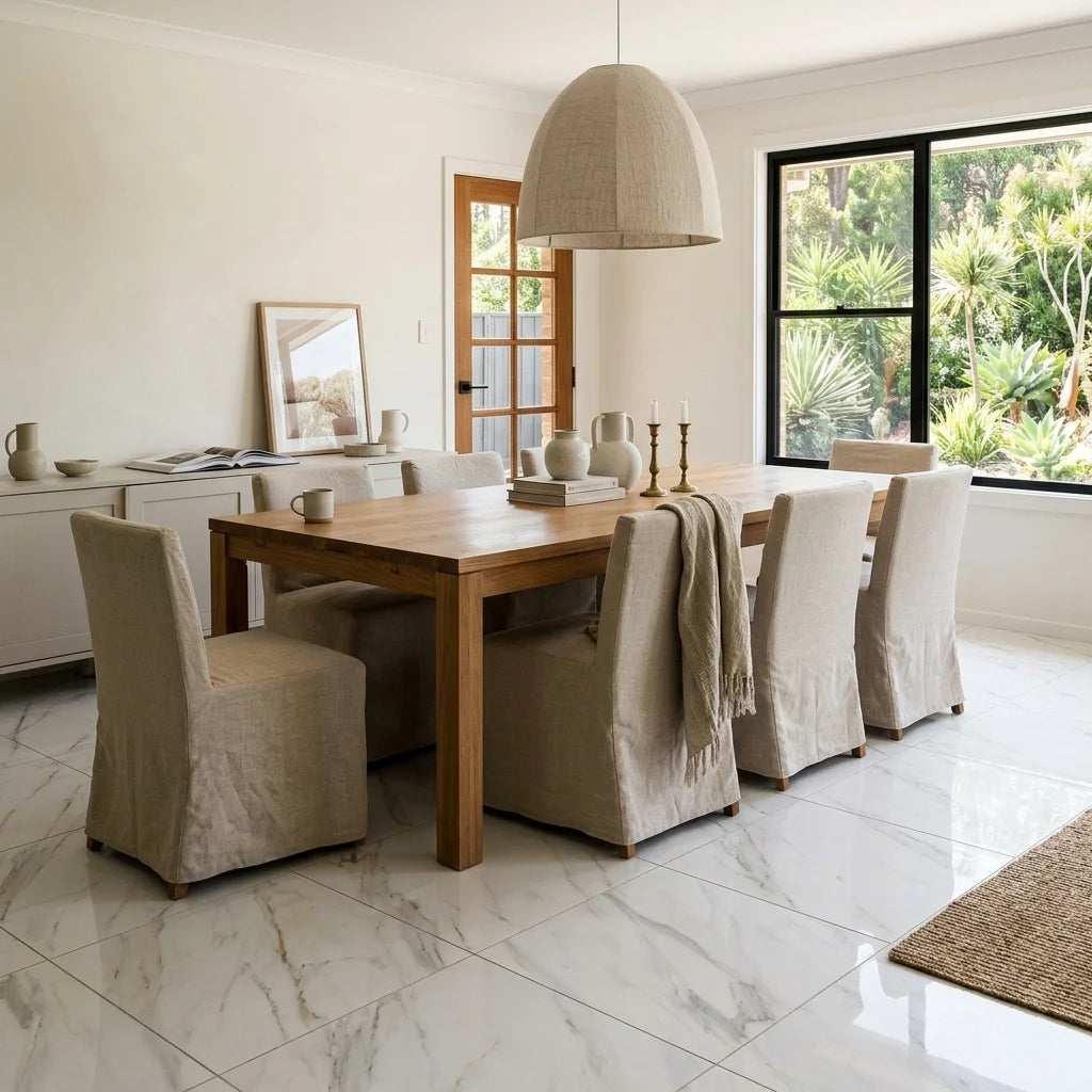 BT4012 GIRGIO PERLA MARBLE 600X600 POLISHED — dining room