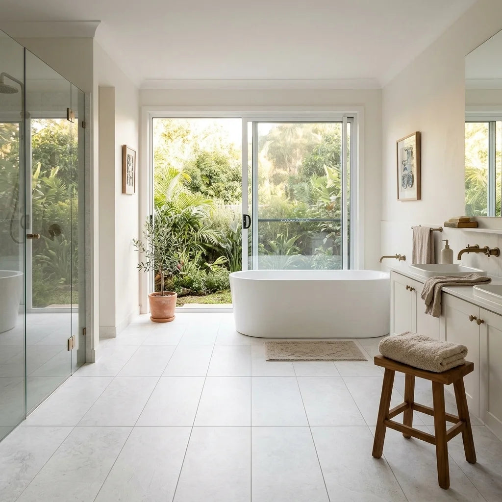 BT4039 TUNDRA WHITE 600X1200 LAPPATTO 6x12 Lappato — ensuite bathroom