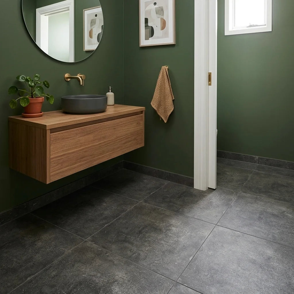BT429 EARTH CHARCOAL 600X600 MATT — powder room