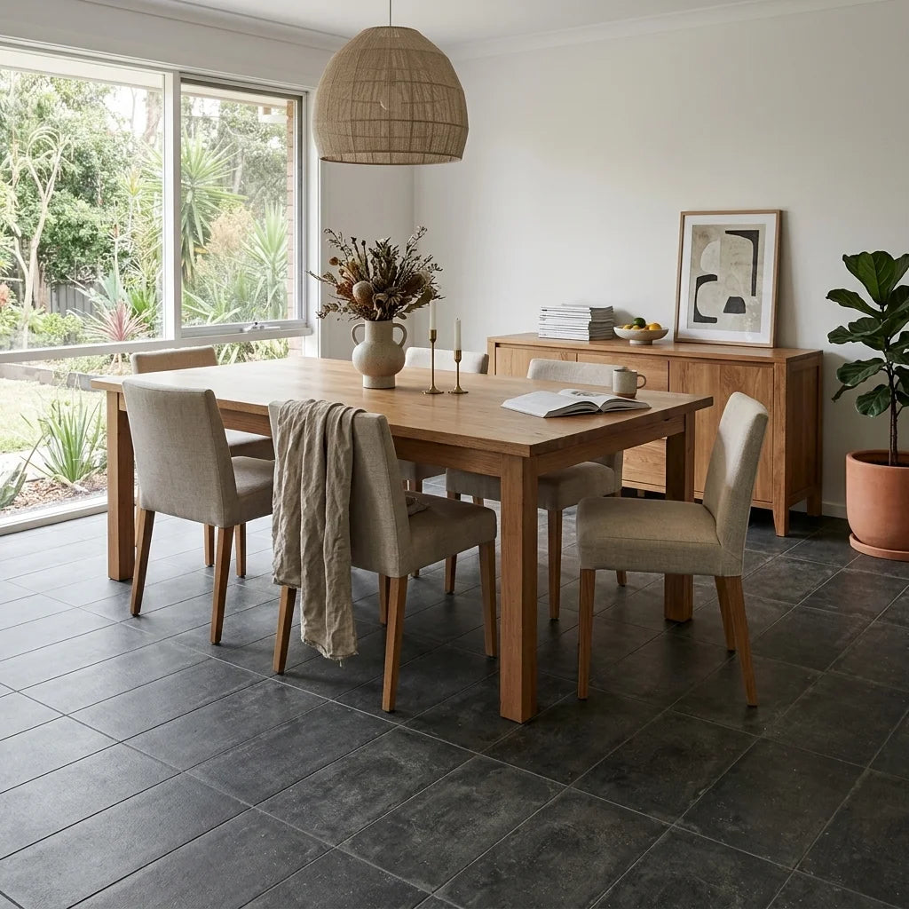 BT430-3 EARTH DARK GREY 300X600 MATT — dining room